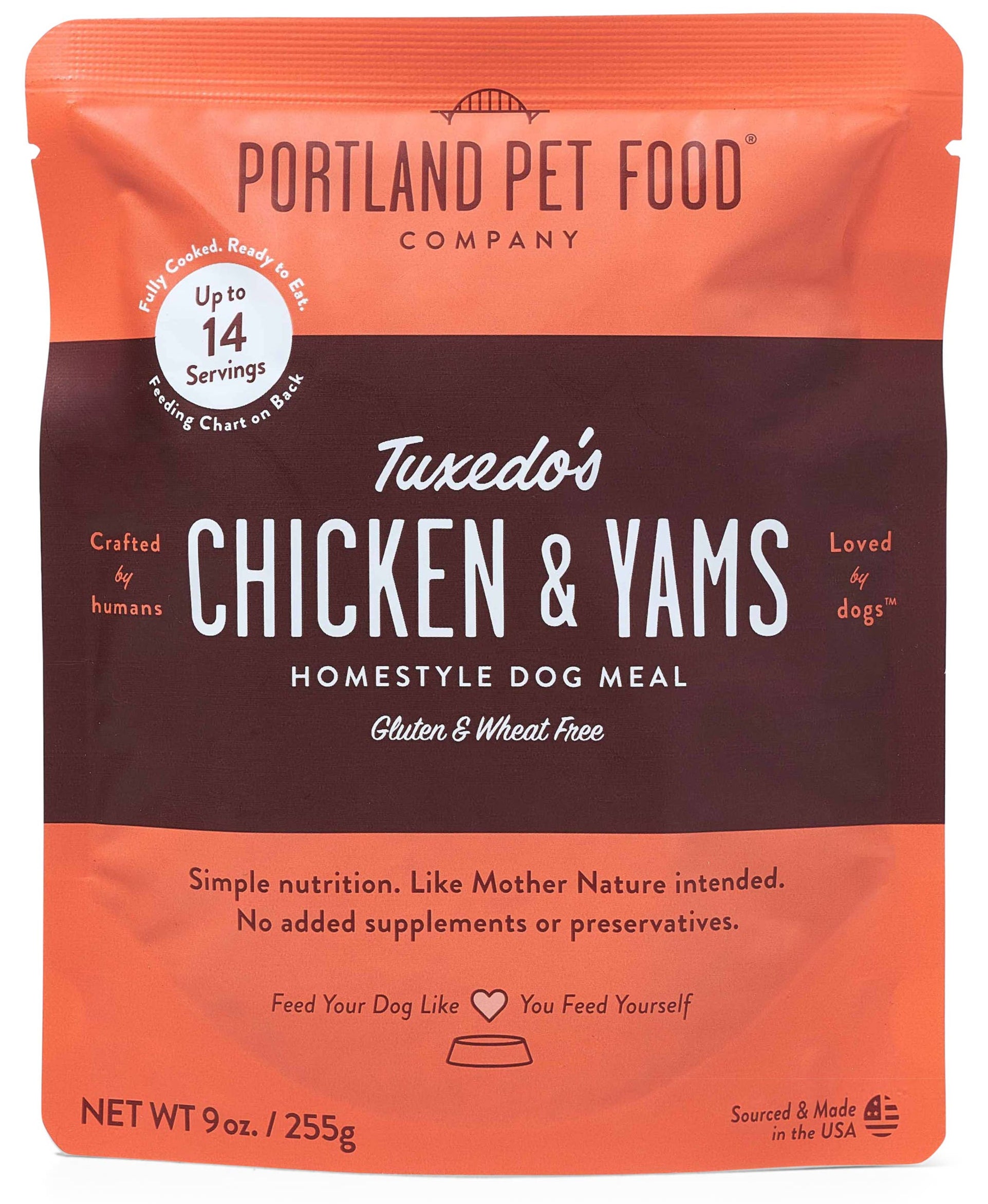 Portland Pet Food Company - Tuxedo's Chicken and Yams Homestyle Dog Meal - Dog.Dog.Cat.