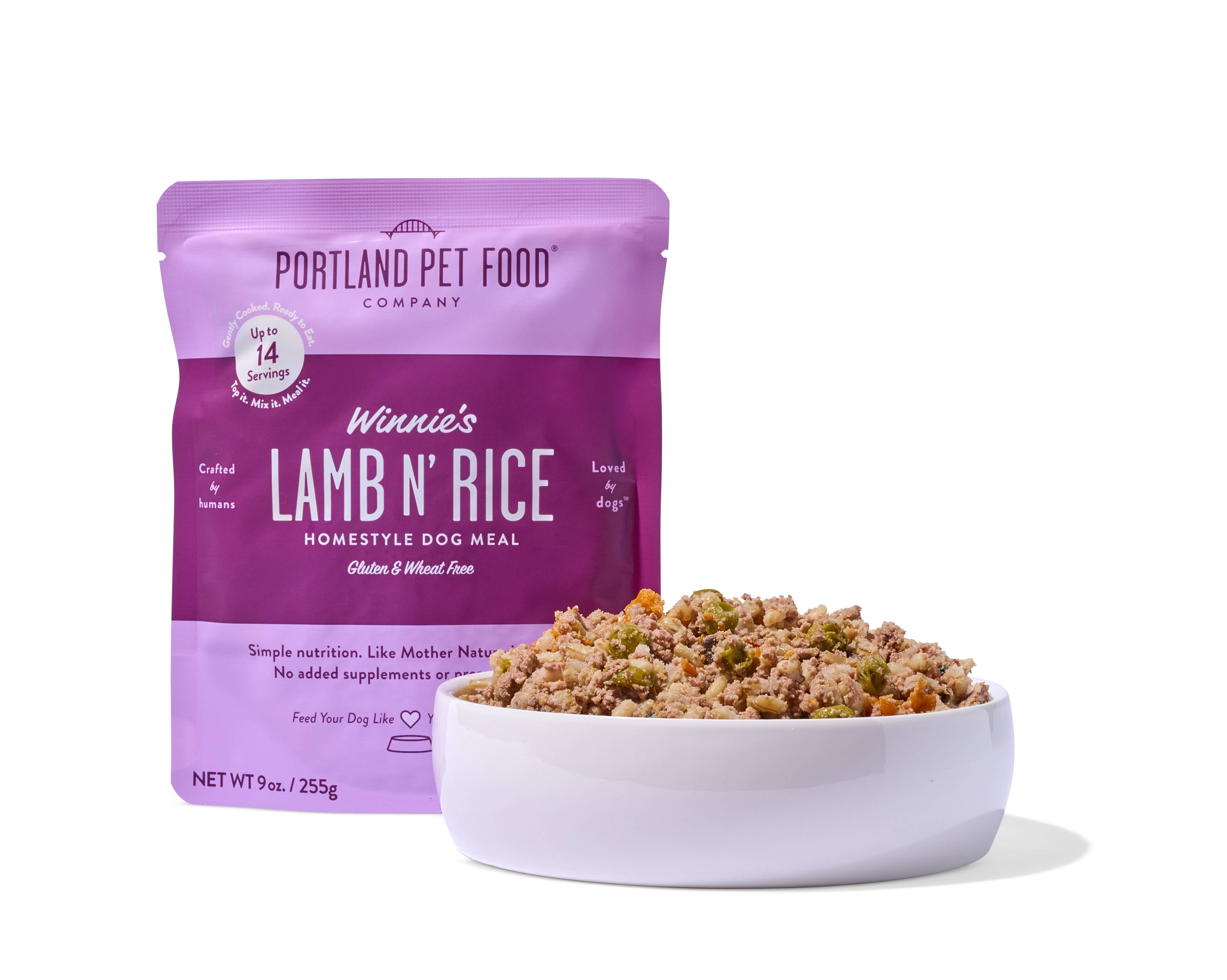 Portland Pet Food Company - Winnie's Lamb N' Rice Human Grade Fresh Wet Food Dog Pouches