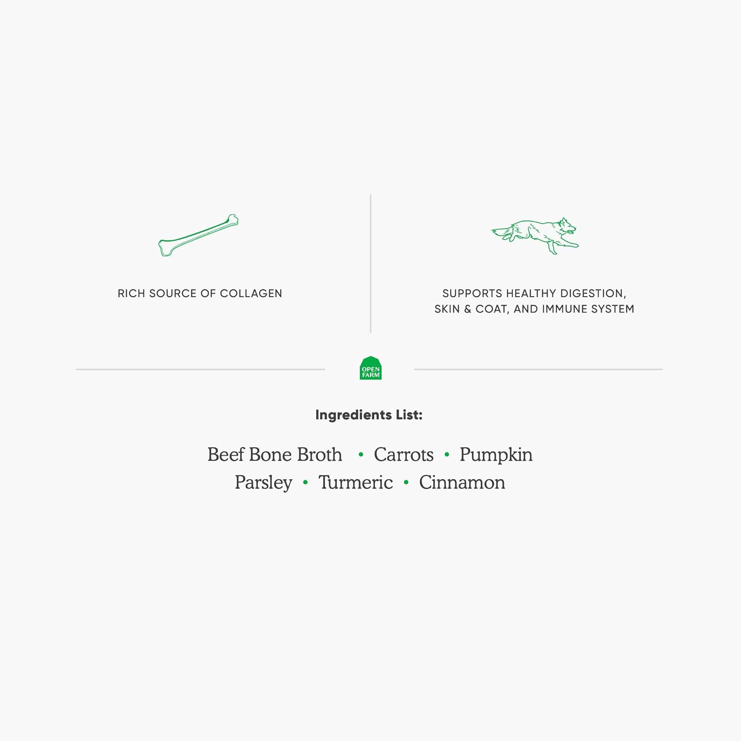 Open Farm Grass-Fed Beef Bone Broth, Food Topper for Both Dogs and Cats with Responsibly Sourced Meat and Superfoods Without Artificial Flavors or Preservatives - Dog.Dog.Cat.