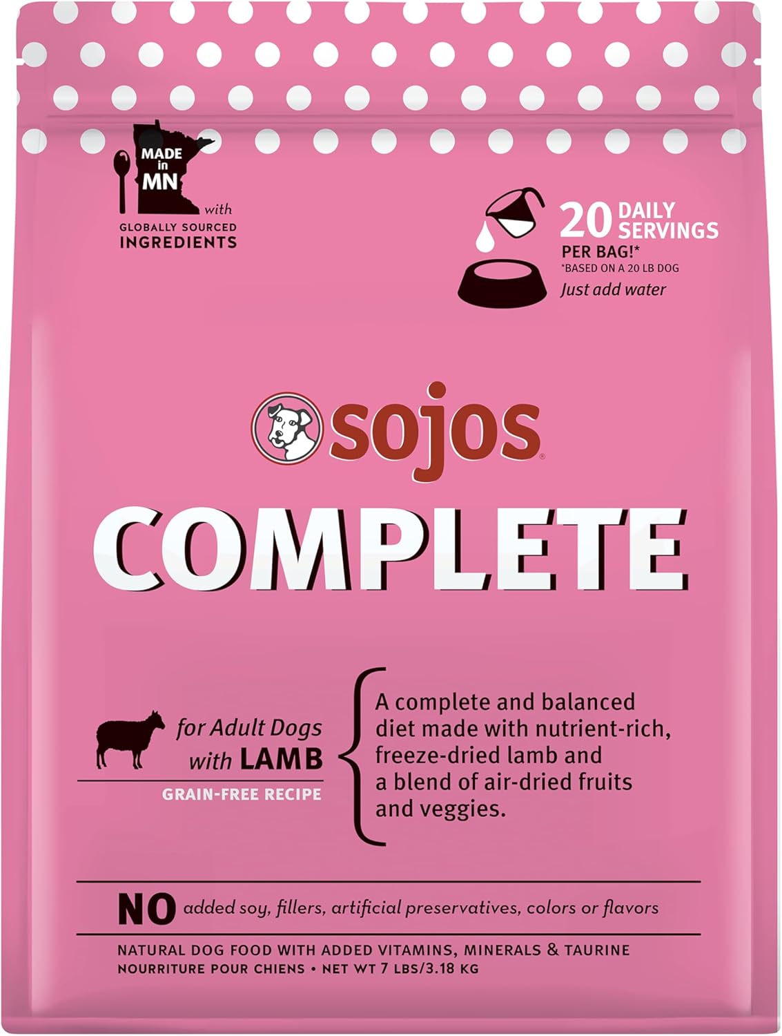 SOJOS Complete Adult Dog Food - Lamb - Dog.Dog.Cat.