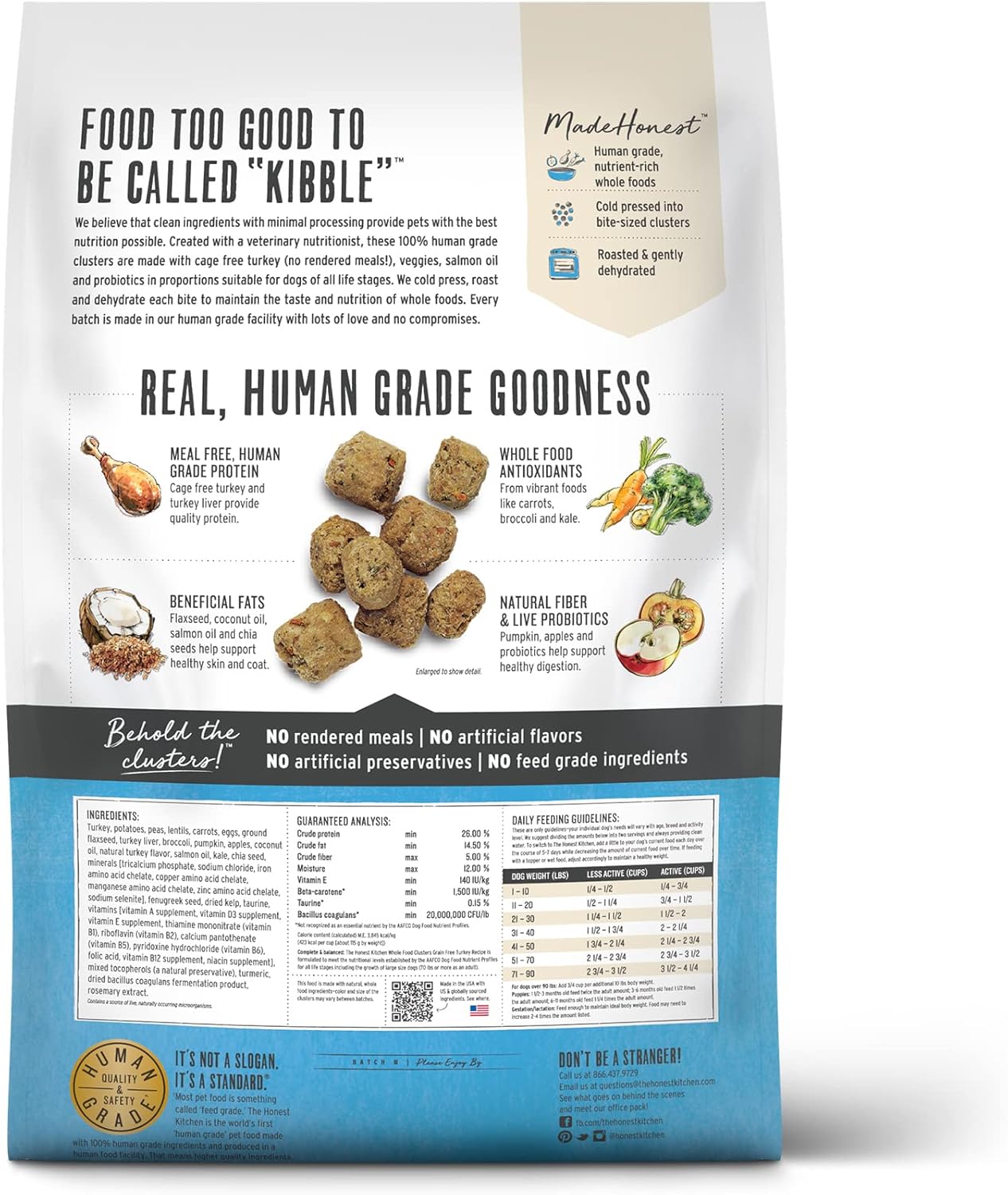 The Honest Kitchen Clusters - Turkey Grain Free - Dog.Dog.Cat.