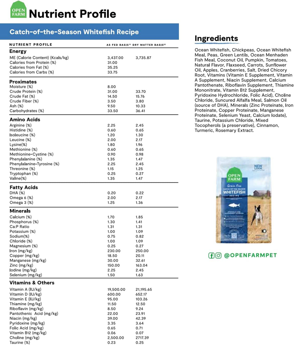 Open Farm Dry Dog Food Whitefish - Dog.Dog.Cat.