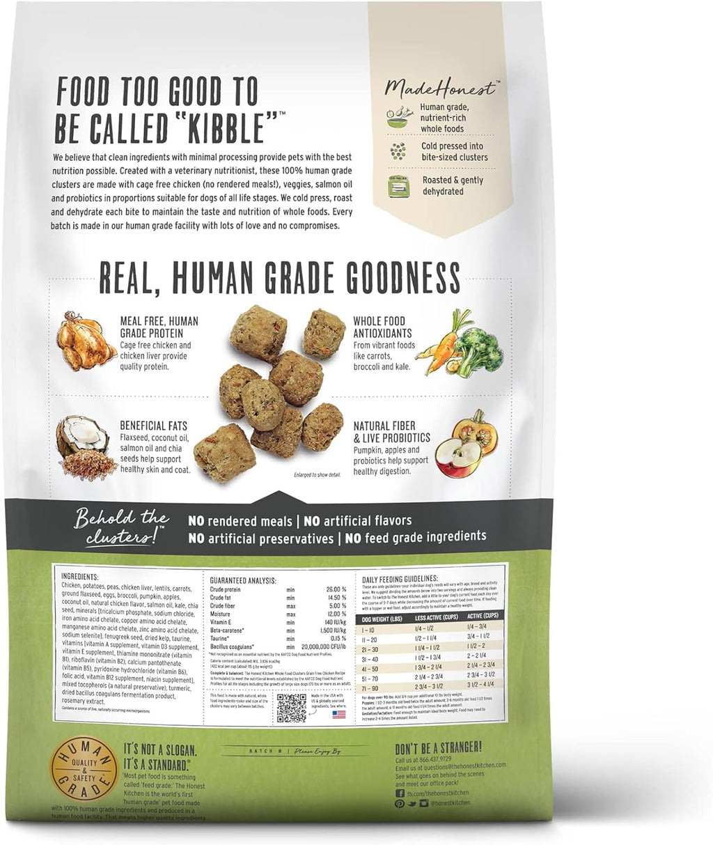 The Honest Kitchen Whole Food Clusters Grain Free Chicken Dry Dog Food, 20 lb Bag - Dog.Dog.Cat.