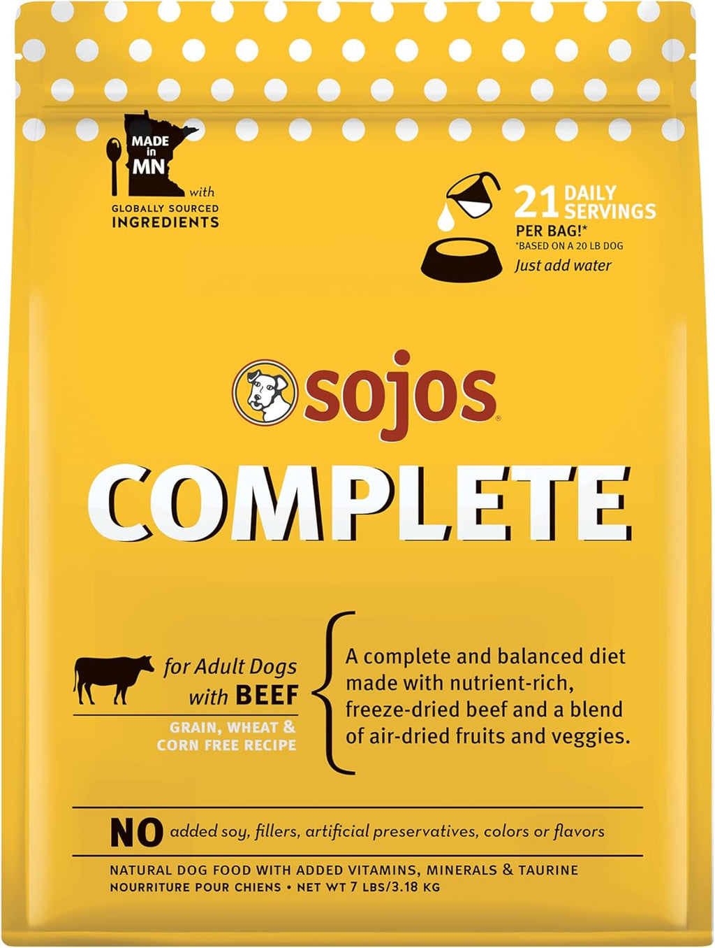 SOJOS Complete Adult Dog Food - Beef - Dog.Dog.Cat.