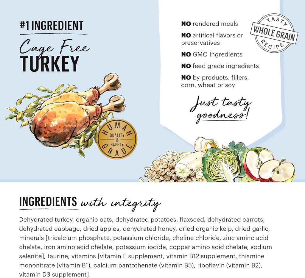 The Honest Kitchen Food - Turkey with Whole Grain Dehydrated Human Grade Dog Food - Dog.Dog.Cat.