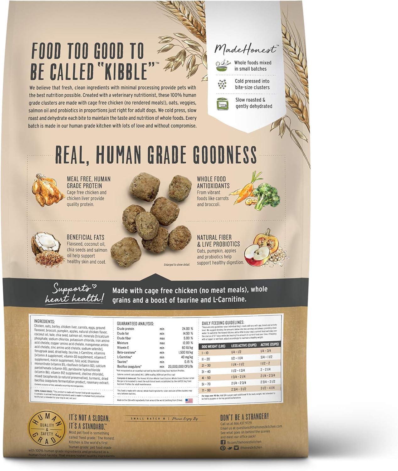 The Honest Kitchen Whole Food Clusters Whole Grain Chicken & Oat Dry Dog Food, 20 lb Bag - Dog.Dog.Cat.