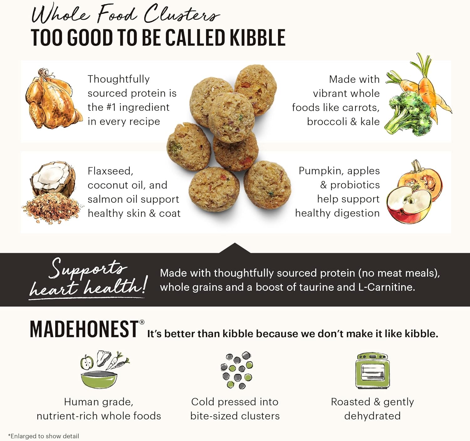 The Honest Kitchen Whole Food Clusters Whole Grain Chicken & Oat Dry Dog Food, 20 lb Bag - Dog.Dog.Cat.