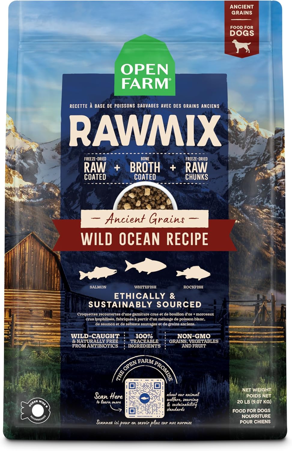 Open Farm Rawmix Ancient Grain - Wild Ocean Recipe - Dog.Dog.Cat.
