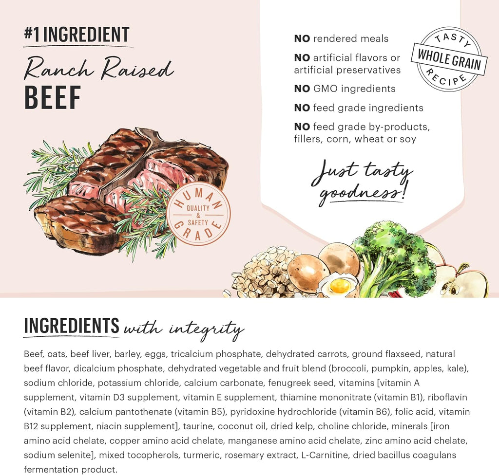 The Honest Kitchen Human Grade Whole Food Clusters Dry Dog Food - Beef & Oats - Dog.Dog.Cat.