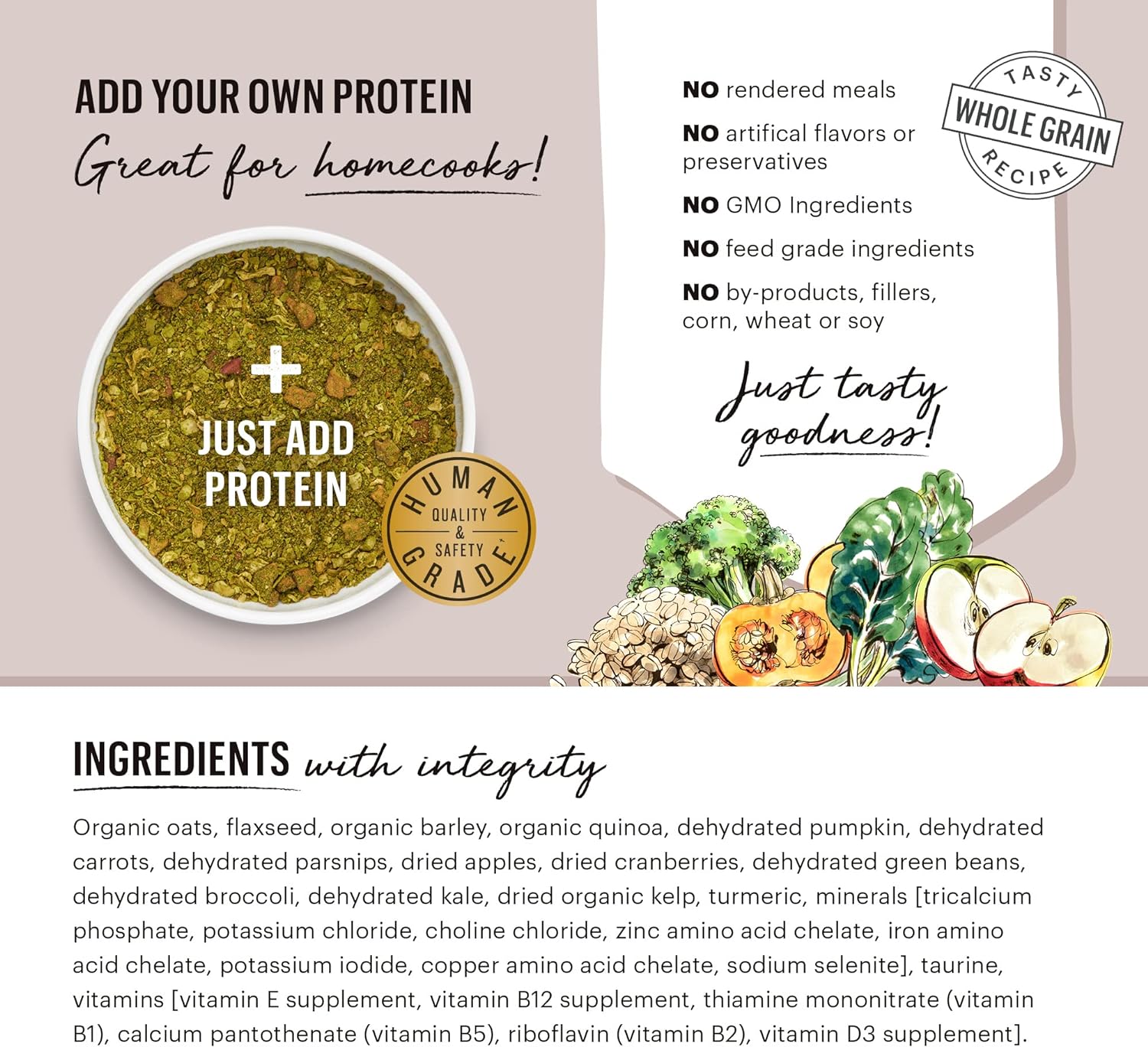 The Honest Kitchen Human Grade Dehydrated Grain Free Veggie, Nut & Seed Base Mix for Dogs - 7 Pound Box (Makes 29 Pounds) - Dog.Dog.Cat.