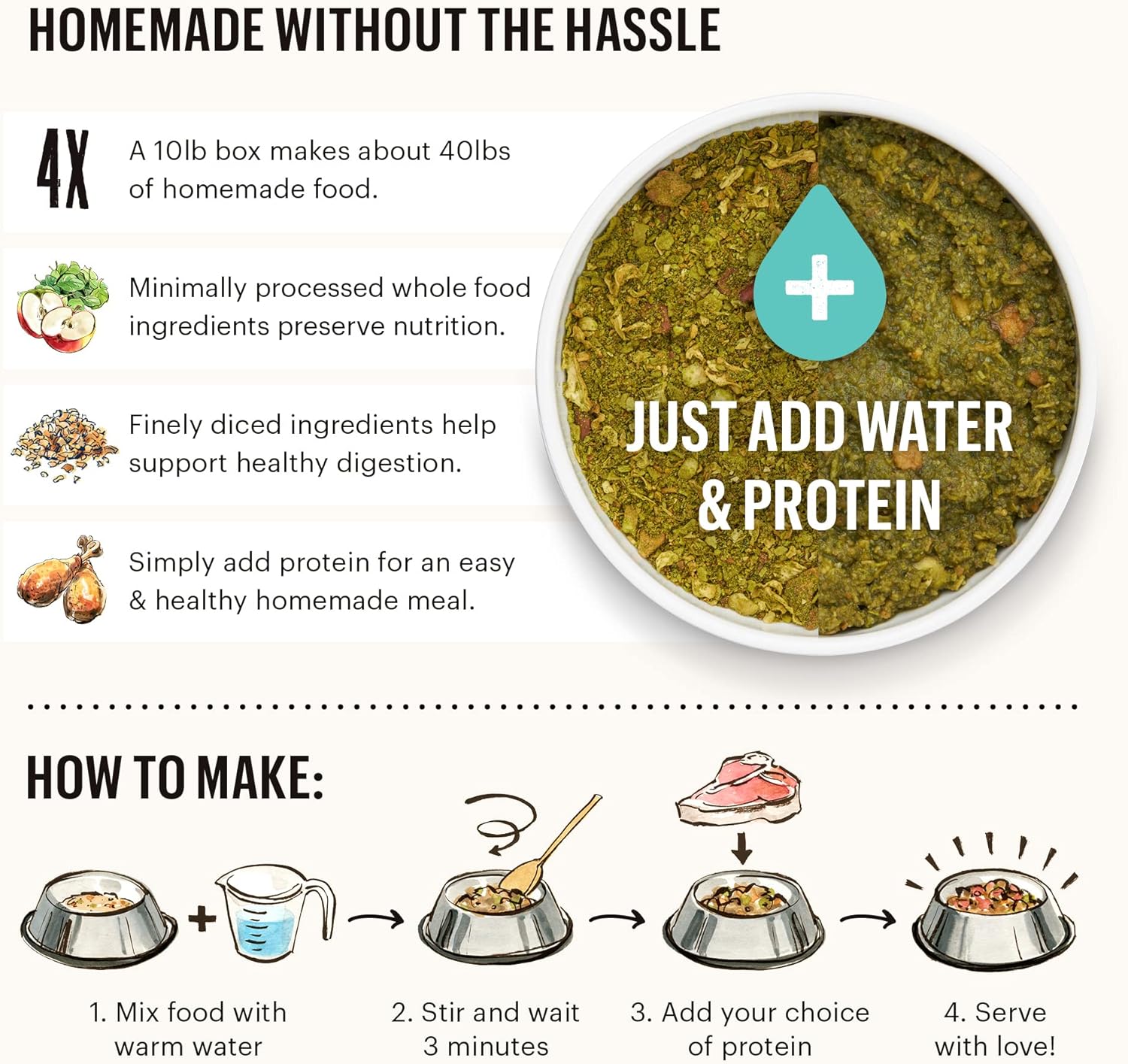 The Honest Kitchen Human Grade Dehydrated Grain Free Veggie, Nut & Seed Base Mix for Dogs - 7 Pound Box (Makes 29 Pounds) - Dog.Dog.Cat.