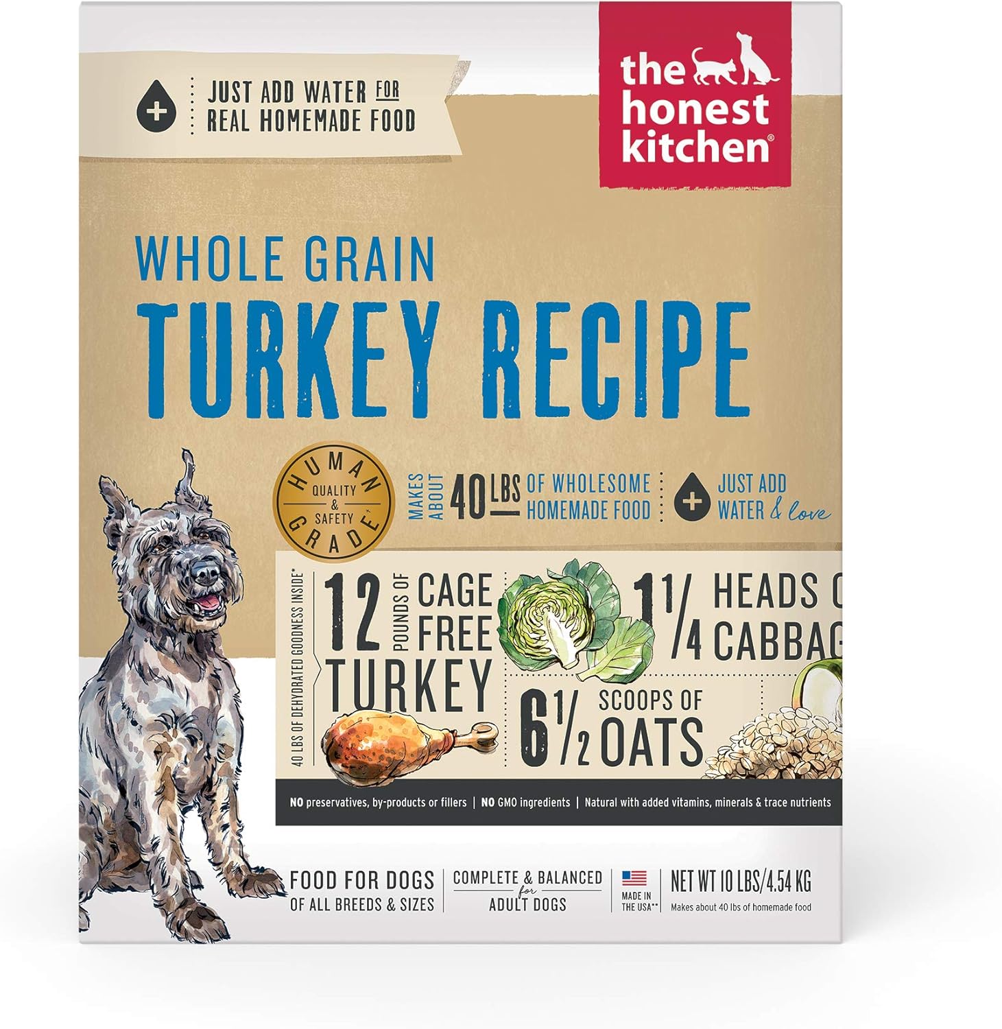 The Honest Kitchen Food - Turkey with Whole Grain Dehydrated Human Grade Dog Food - Dog.Dog.Cat.