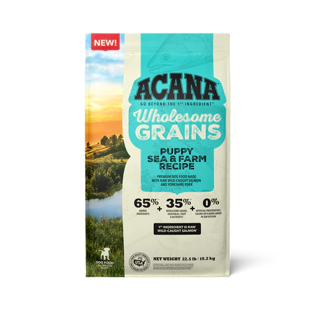 Acana Wholesome Grains, Puppy Sea & Farm Recipe Dry Dog Food - Dog.Dog.Cat.