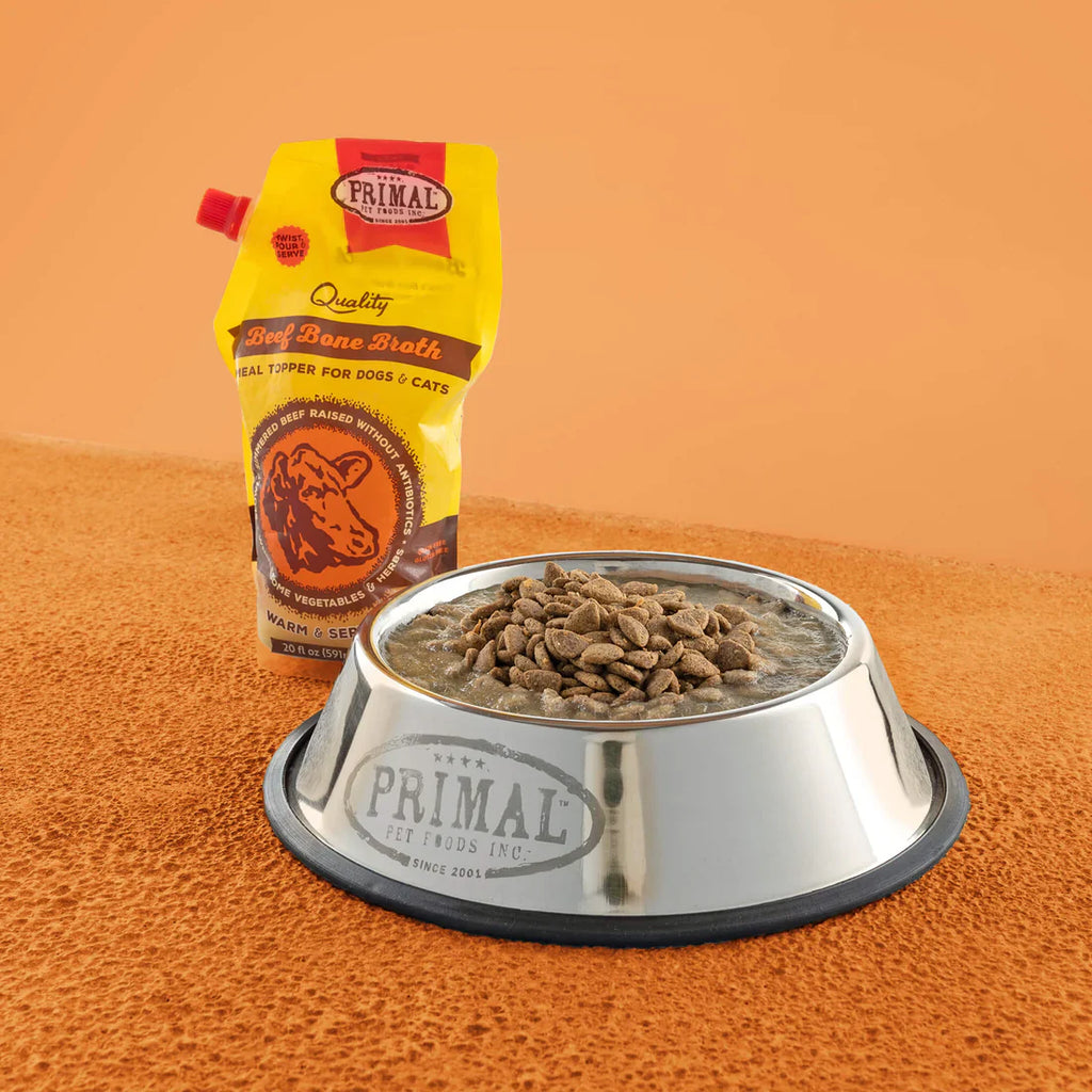 Primal Bone Broth - 20oz Variety Pack: Beef, Chicken, Turkey - Dog.Dog.Cat.