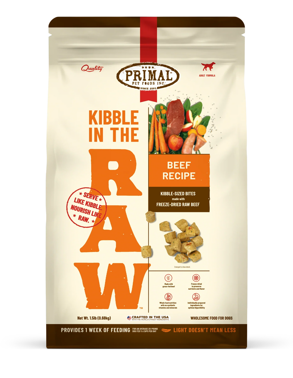 Primal Kibble in the Raw FRESH Freeze Dried Dog Food - Dog.Dog.Cat.