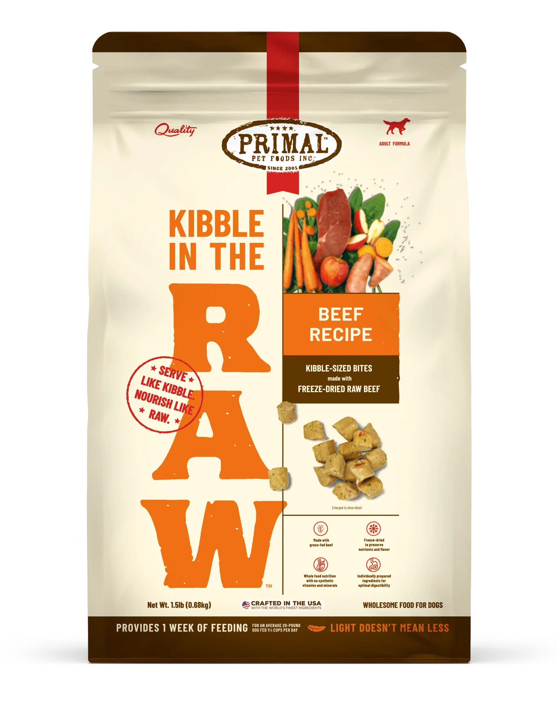 Primal Kibble in the Raw FRESH Freeze Dried Dog Food - Dog.Dog.Cat.