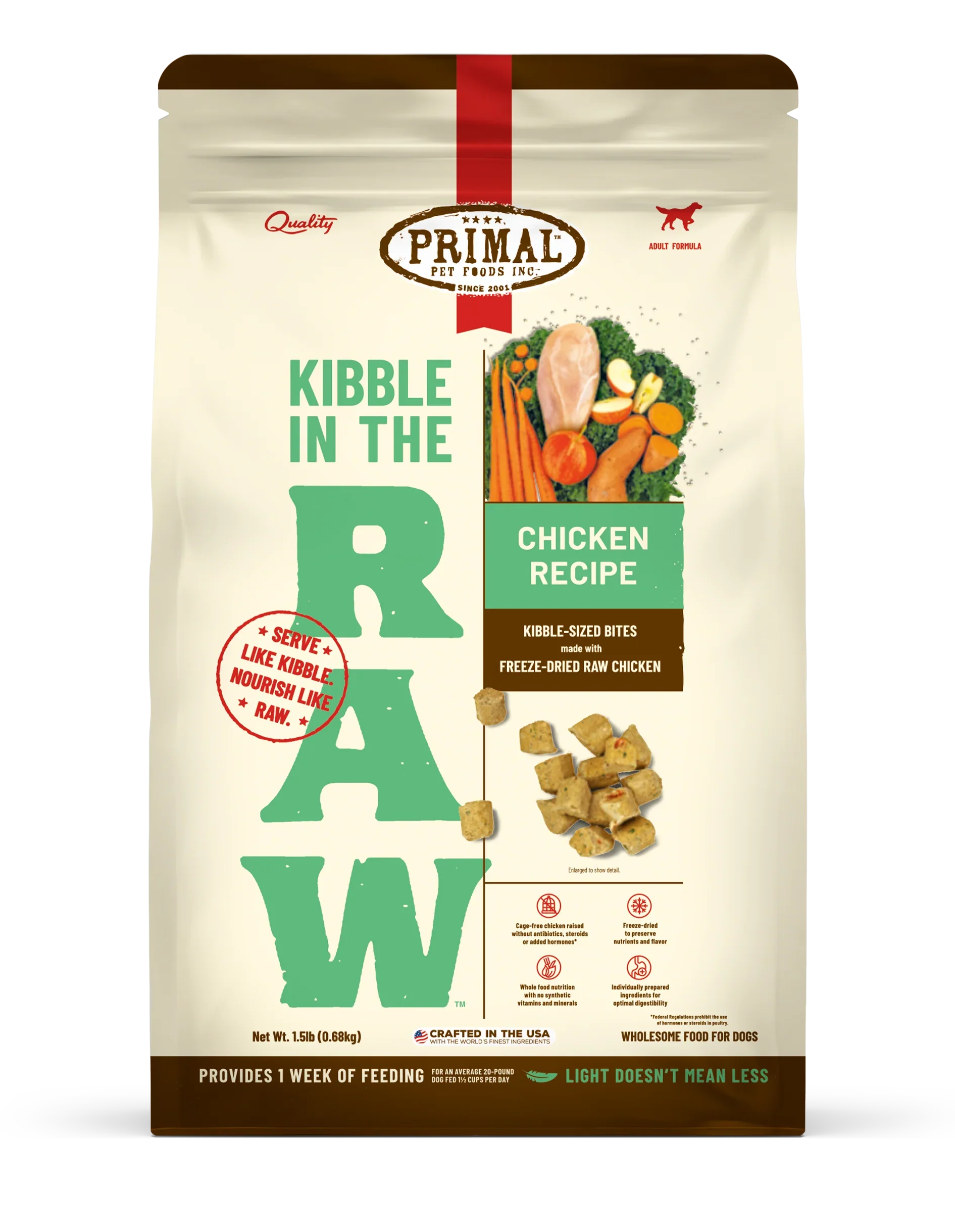 Primal Kibble in the Raw FRESH Freeze Dried Dog Food - Dog.Dog.Cat.