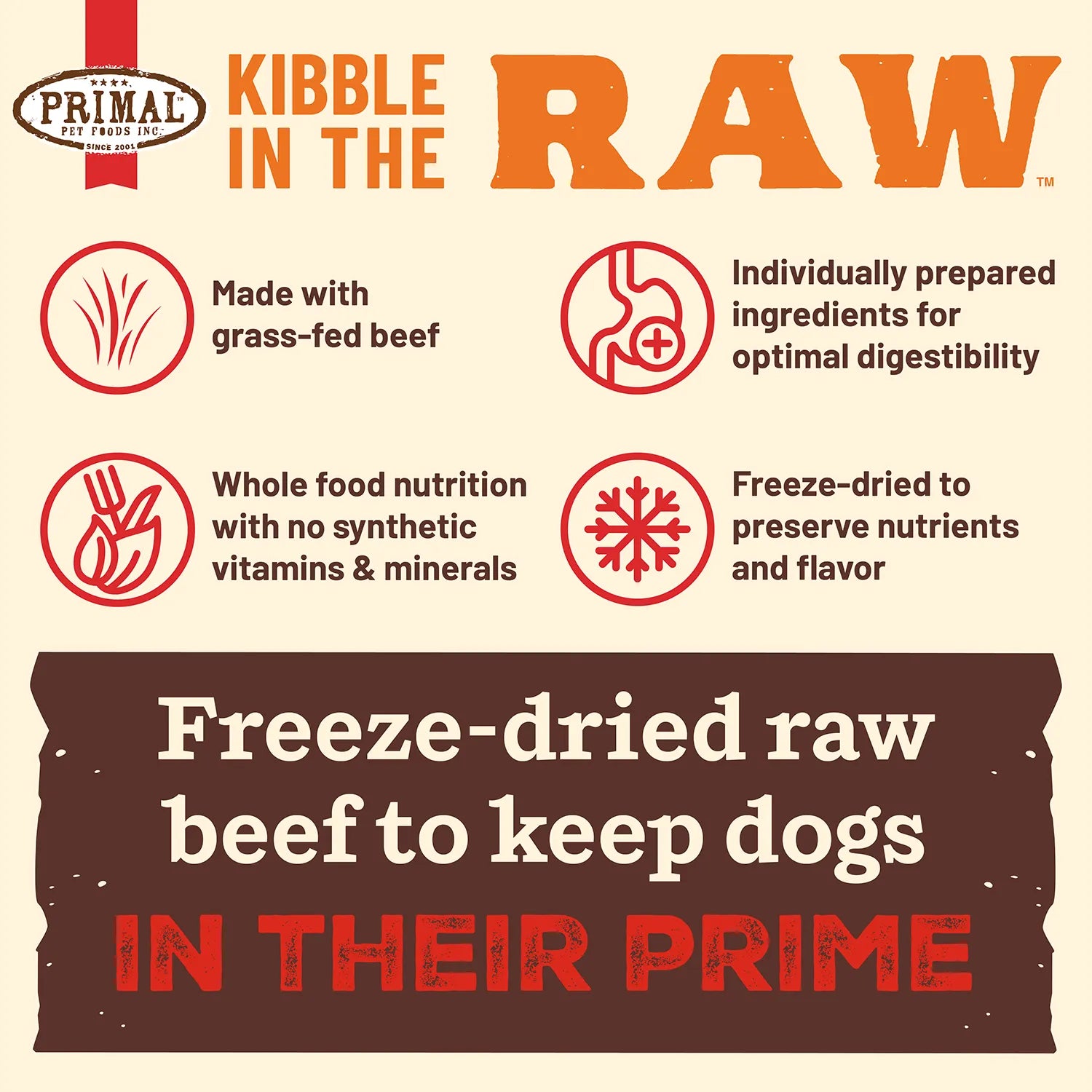 Primal Kibble in the Raw FRESH Freeze Dried Dog Food - Dog.Dog.Cat.