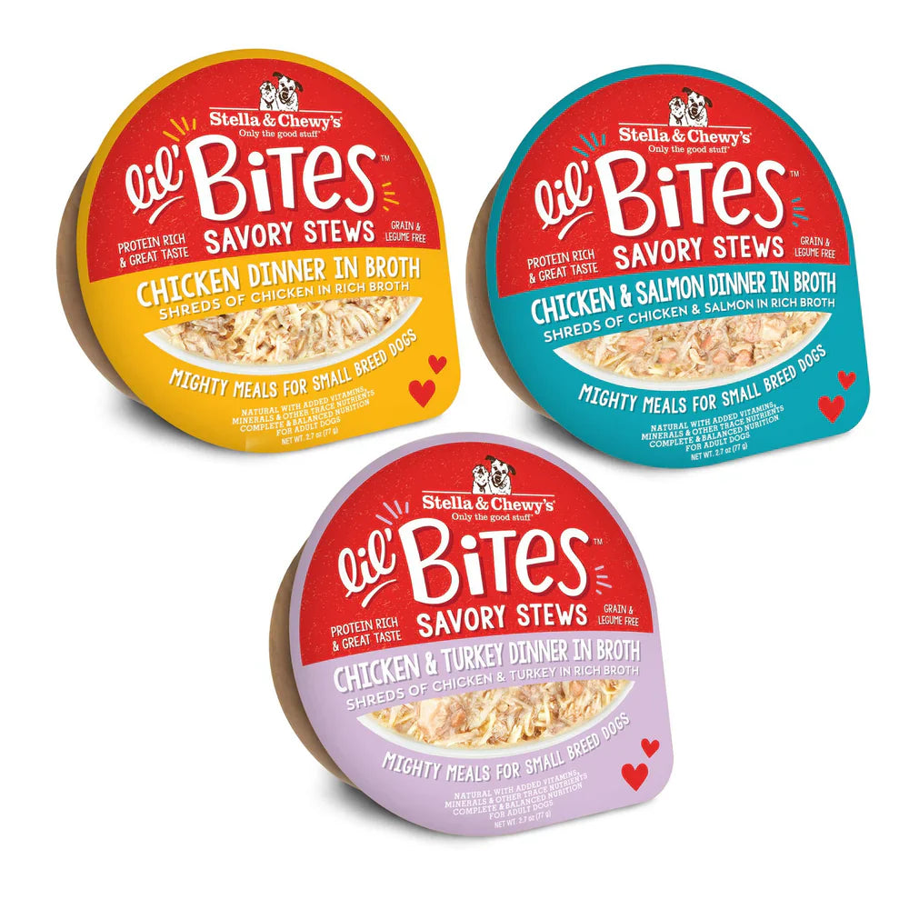 Stella & Chewy Lil Bites - Beef, Chicken, Duck, Live, Salmon, Stew & Turkey - Dog.Dog.Cat.