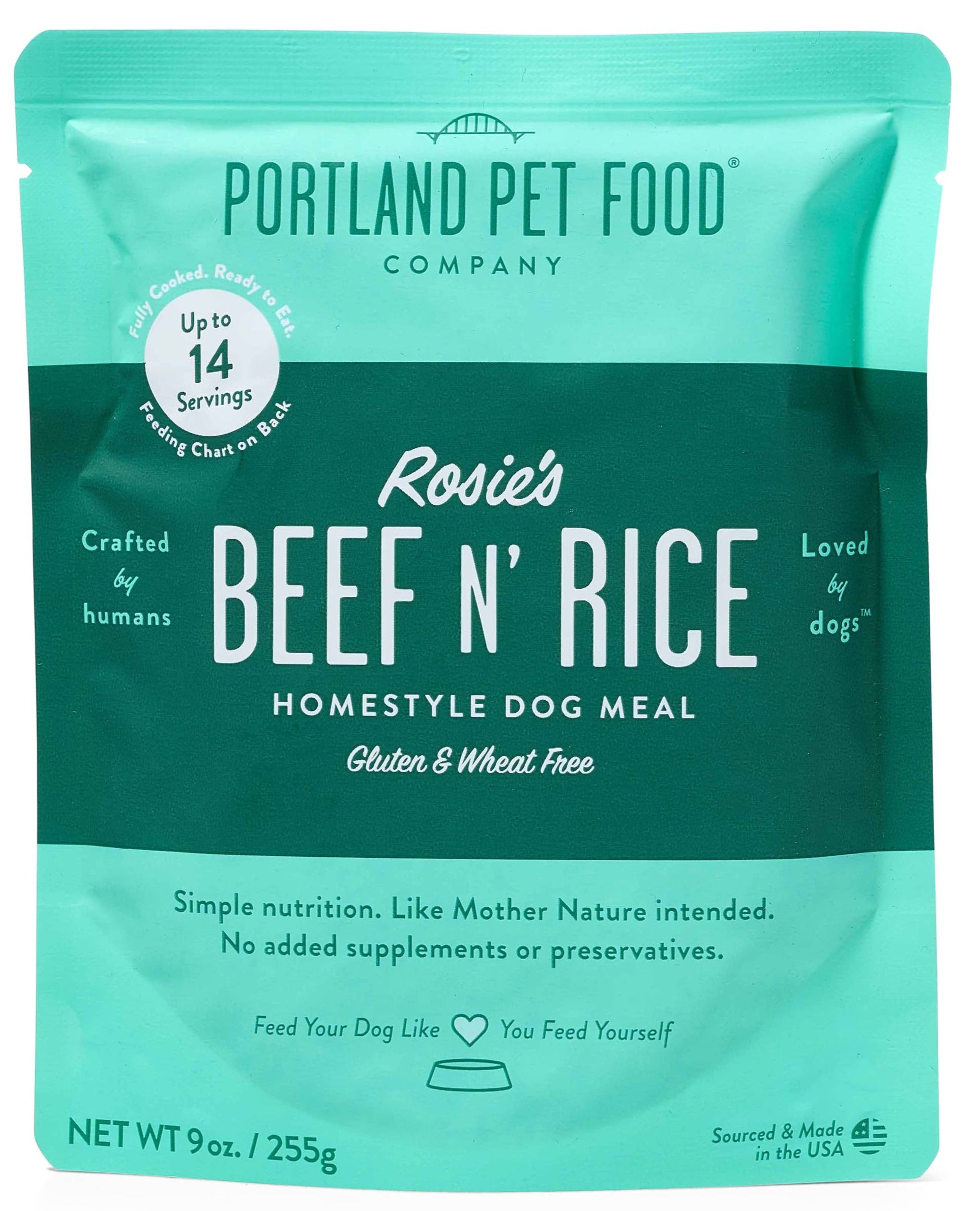 Portland Pet Food Company - Rosie's Beef N Rice Homestyle Dog Meal - Dog.Dog.Cat.