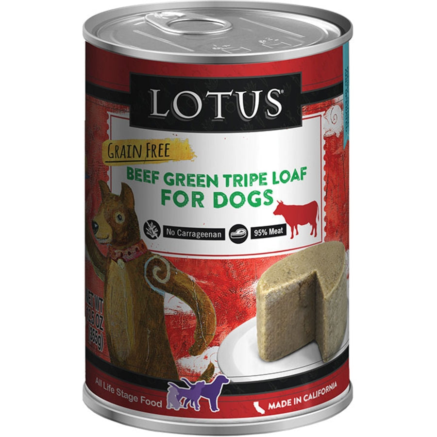 Lotus Dog Loaf Canned Dog Food - Grain Free Beef Tripe 12.5 oz - Dog.Dog.Cat.