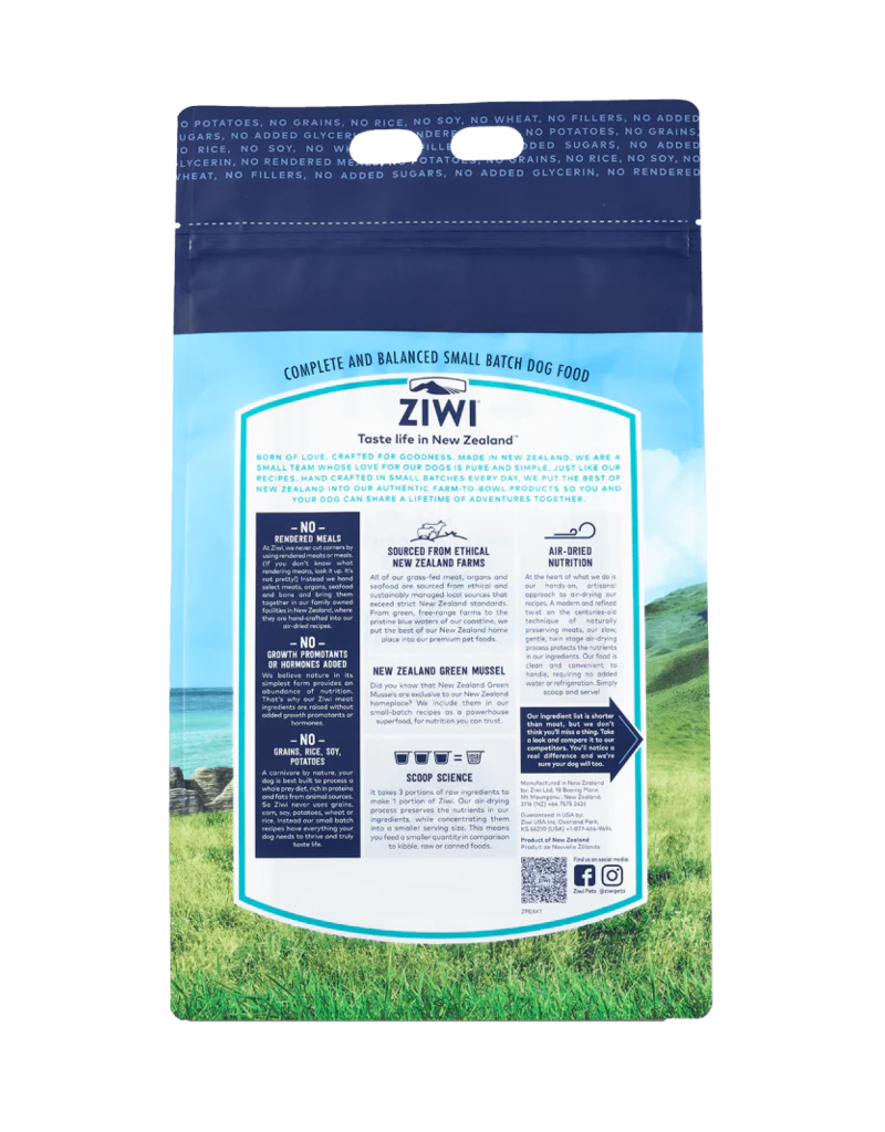 Ziwi Peak Air Dried Dog Food - Mackerel & Lamb Recipe - Dog.Dog.Cat.